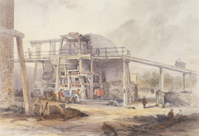 Staith con maquinaria de trituración de mineral de John Storey